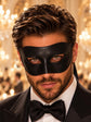 Black Venetian Mask for Him & Silver Peacock Feather Lace Mask for Her | Elegant Couples Masquerade Set - product image 7