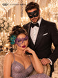 Black & Purple Masquerade Masks for Couples | Classic Venetian Men&
