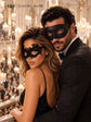 Black Classic Venetian Mask for Men & Black Lace Mask for Women | Elegant His and Hers Masquerade Set - product image 4