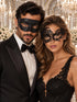 Black Swan Lace Mask for Women with Classic Black Venetian Mask for Men | Elegant Couples Masquerade Set - product image 1