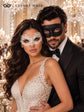 Black & White Venetian Masquerade Masks | Classic Black Mask for Men with White Lace Mask for Women - product image 3