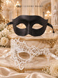 Black & White Masquerade Couple Masks | Classic Venetian Mask for Men with White Phantom Lace Mask for Women - product image 6