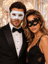 Black Lace & White Glitter Masquerade Masks for Couples | Women’s Lace Eye Mask with Men’s Venetian Mask - product image 1