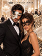 Black Gold Phantom of the Opera Mask for Men with Black Lace Mask for Women | Antique Style Couples Masquerade Set - product image 2