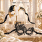 Black Swan Lace Mask for Women with Black Gold Phantom Mask for Men | Antique Style Couples Masquerade Set - product image 6