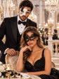 Black Swan Lace Mask for Women with Black Gold Phantom Mask for Men | Antique Style Couples Masquerade Set - product image 4