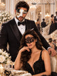 Black Gold Antique Phantom Mask for Men with Black Lace Mask for Women | Venetian Masquerade Couple Masks - product image 4