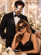 Black Gold Phantom of the Opera Men’s Mask with Black Lace Women’s Mask | Venetian Masquerade Couple Set - product image 4