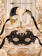 Black Gold Phantom of the Opera Men’s Mask with Black Lace Women’s Mask | Venetian Masquerade Couple Set - product image 5