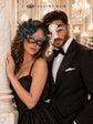 Black Silver Peacock Lace Mask for Women & Black Gold Antique Phantom Mask for Men | Venetian Masquerade Couple Set - product image 4