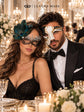 Black Silver Peacock Lace Mask for Women & Black Gold Antique Phantom Mask for Men | Venetian Masquerade Couple Set - product image 5