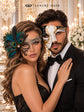 Black Gold Antique Phantom Mask & Black Silver Phantom Lace Peacock Mask | His and Hers Venetian Masquerade Set - product image 2