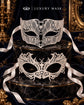 White Diamond Metal Mask for Men & White Lace Mask for Women | Elegant All White Masquerade Masks for Couples - product image 6