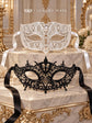 Black Lace & White Clear Stone Masquerade Masks – product photo 6