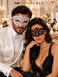 Black Lace & White Clear Stone Masquerade Masks – product photo 3