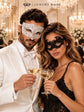 White Diamond Stone Mask & Black Lace Venetian Mask – product photo 3