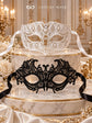 White Diamond Stone Mask & Black Lace Venetian Mask – product photo 6