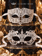 All White Masquerade Masks for Couples – product photo 6