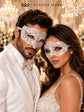 White Flower Lace & Diamond Stone Masquerade Masks – product photo 3