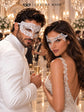 White Phantom Lace & Clear Stone Diamond Masks – product photo 3