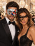 Silver Multicolor Venetian Mask & Black Phantom Lace Mask