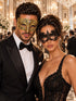 Gold Clear Stone Diamond Mask for Men & Black Lace Mask for Women