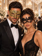 Gold Clear Stone Diamond Mask for Men & Black Lace Mask for Women