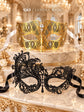 Gold Diamond Stone Venetian Mask & Black Swan Lace Mask – product photo 6