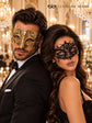 Black Lace Masquerade Mask for Women with Gold Diamond Stone Venetian Mask for Men – product photo 4