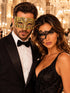 Gold Diamond Venetian Mask for Men & Black Phantom Lace Mask for Women