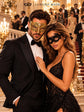 Gold Clear Stone Diamond Mask for Men & Black Lace Venetian Mask for Women – product photo 5