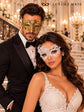 Gold Clear Stone Diamond Mask for Men & White Swan Lace Mask for Women – product photo 3