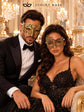Gold Swan Lace Mask for Women & Diamond Clear Stone Venetian Mask for Men – product photo 3