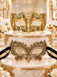 Gold Black Lace Mask for Women with Gold Diamond Stone Mask for Men – product photo 6