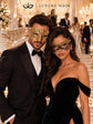 Black Gold Lace Mask for Women & Gold Diamond Venetian Mask for Men – product photo 2