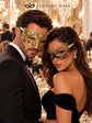 Black Gold Lace Mask for Women & Gold Diamond Venetian Mask for Men – product photo 3
