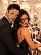 Black Gold Phantom Lace Mask & Gold Diamond Venetian Mask | Dramatic His and Hers Masquerade Masks for Couples - product view 5