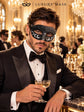 Antique Black Silver Venetian Mask for Men - Vintage Masquerade Mask for Halloween, Mardi Gras, Costume Party & Masquerade Ball - product photo