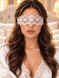 White Sheer Lace Blindfold for Women | Floral Ribbon Tie Eye Mask for Boudoir, Bridal Night, Honeymoon & Romantic Wear - product view 3