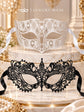White Diamond Venetian Mask for Men & Black Lace Mask for Women – product photo 6