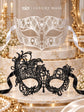 Black Swan Lace Mask for Women with White Diamond Venetian Mask for Men – product photo 5