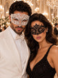 Black Lace Mask for Women & White Diamond Metal Mask for Men