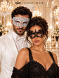 White Diamond Clear Stone Mask for Men with Black Lace Mask for Women – product photo 2