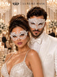 All White Masquerade Masks for Couples – product photo 3
