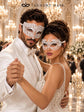 All White Masquerade Masks for Couples – product photo 5