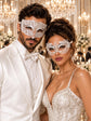 All White Masquerade Masks for Couples