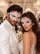 White Swan Lace Mask for Women & Clear Stone Diamond Mask for Men – product photo 2