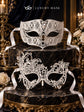 White Swan Lace Mask for Women & Clear Stone Diamond Mask for Men – product photo 6