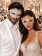 White Phantom Lace & Clear Stone Diamond Masks