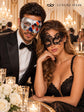 Multicolor Checkered Venetian Mask for Men & Black Swan Lace Mask for Women – product photo 4